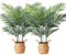 Ferrgoal Tall Artificial Plants Areca Palm Trees with Seagrass Basket 110cm Large Fake Faux Plastic Plants for Home Indoor Bedroom Decor 2Pcs