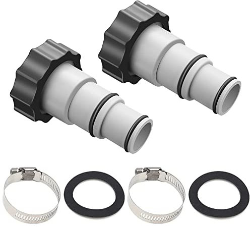 Surakey 2 Stück Pool Schlauchadapter, Pool Adapter A, Poolschlauch Adapter 38mm und 32mm Durchmesser, Schlauchadapter für Pumpen, Schlauchverbinder mit Innengewinde für Pumpen Pool Zubehör