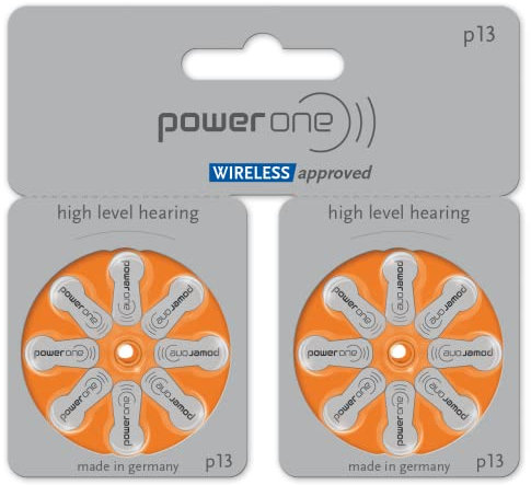 power one – Hörgerätebatterien Big Comfort Pack, Größe 13, Wireless Approved, hohe Lebensdauer, Zink-Luft-Technologie, quecksilberfrei, 1.45 Volt, 80 Batterien (8 Stück, 10er-Pack)