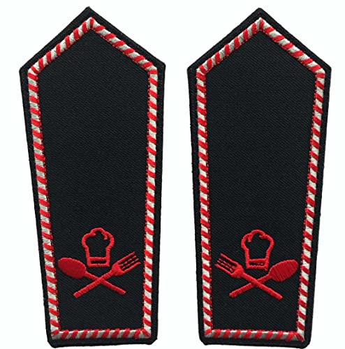 Dienstgrad-Schulterklappen NRW Spezial ohne Knöpfe: Sous-Chef (rot/silber)