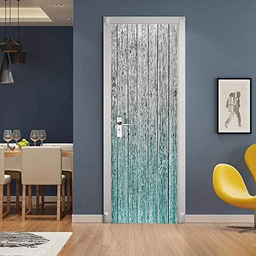 Türfolie Türtapete Türposter Selbstklebend 3D Fototapete Klebefolie Tür Mit Motiv Türaufkleber Kinderzimmer Kreatives Minimalistisches Holz 90 X 200 Cm