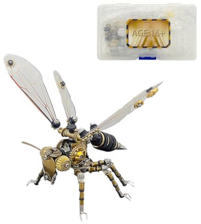 DUZU 3D Metall Puzzle Modellbausatz Erwachsene, DIY Wespe Metall 3D Modell 3D Puzzle Metallbausatz, 300 Teile 3D Laserschnitt Modell Steampunk Sammelbares Spielzeug-Deko Geschenk