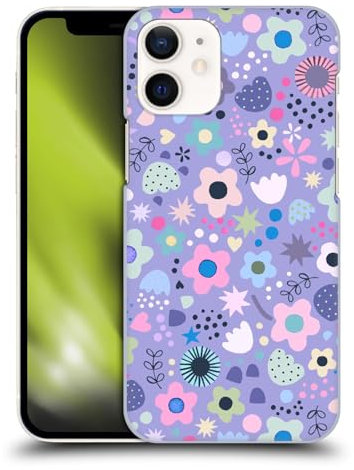 Head Case Designs Licenza Ufficiale Ninola Fiori Psichedelici Floreale Lilla Custodia Cover Dura per Parte Posteriore Compatibile con Apple iPhone 12 Mini