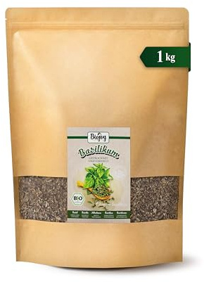 Biojoy Basilic BIO (1 kg), séché et trituré, Feuilles de Basilic (Ocimum basilicum)