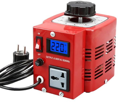 XLTEAM Transformador De Salida Variable, Convertidor De Transformador Regulador De Voltaje De CA, Entrada 220 V Salida 0-300 V, Protección contra Sobrecarga De Bobina De Cobre Incorporada