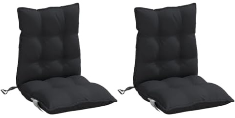 vidaXL Niedriglehner-Auflagen 2 STK. Schwarz Oxford-Gewebe