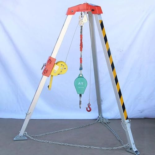 Rettungsstativ Dreibein-Rettungssystem mit 1200/1800lbs Winde, Dreibein für den Zugang zu tiefen Bohrlöchern/Arbeiten aus der Luft, Feuerwehr-Rettungsdreibein mit Fallschutz ( Color : 1800LB Tripod Re