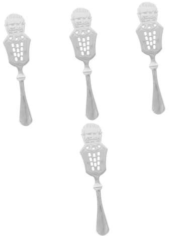PartyKindom 4pcs Decorative Absinthe Spoon Handheld Slotted Dripper Absinthe Filter for Bar Supplies