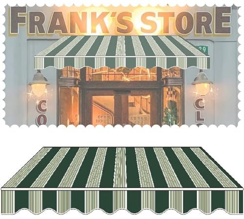 HAEKEBC Klemmmarkise 200cm 300cm 400cm Ersatzstoffe Einziehbar Manuell Markise Stoff, Wasserdicht Ersatz Markisentuch, 2×3, 4×3, 5×4m(8x5ft-2.5x1.5m)