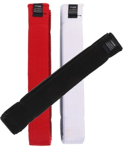 MUSISALY 3stücke Karate Und Taekwondo-gürtel Langlebig Und Vielseitig Für Kampfkunst-Training Inklusive Weißem Rotem Und Schwarzem Gürtel Je