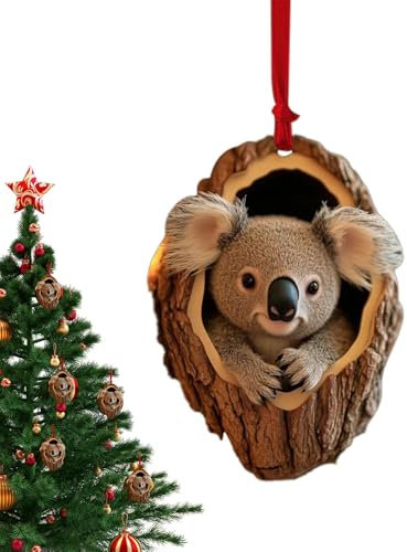 Acryl Weihnachtsbaum, 2D Acryl Weihnachtsschmuck Niedliche Feiertagsanhänger Tragbare Baumschmuck für Handys Wand