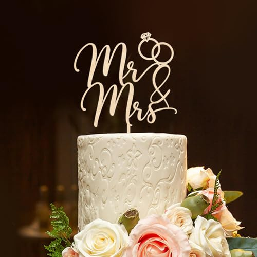 Tortendeko Hochzeit, Herr und Frau Torten Deko Hochzeiten Holz Braut und Bräutigam Kuchen Toppers Hochzeit Kuchen Dekorationen Jubiläum Kuchen Topper