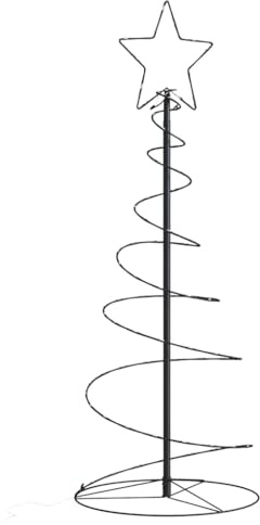Homgoday Albero di Natale Luminoso Conico 80 LED Bianco Caldo 120 cm Albero di Natale con Luce LED Albero di Natale Facile da montare per Casa Ufficio Festa Decorazione