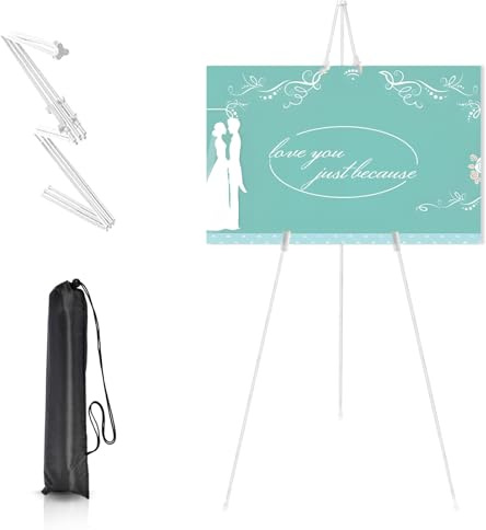 Display Easel Stand for Wedding Sign, Portable Folding Adjustable Easel