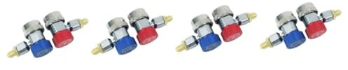Cabilock 4 Juegos Adaptador De Coche Accesorio De Manguera De Refrigerante Air Conditioner Cazador De Focas Unidad De Ventana De Aire Acondicionado Kit De Recarga De Ca Metal 2 Piezas * 4