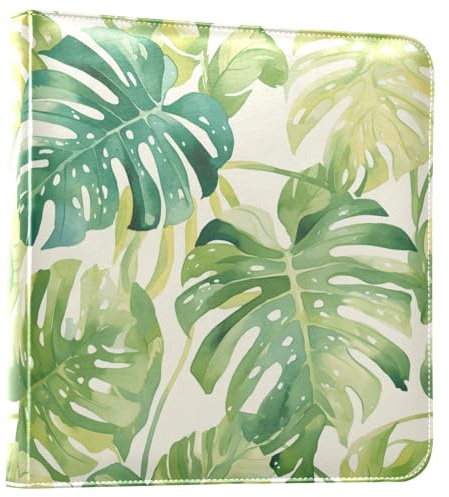 Watercolor Monstera Deliciosa Leaves Lake Green Pearl White sticker book collecting Self Adhesive Pages 2 pcs 4x6'', 1 pcs 6x8'' Photos álbum de fotos para