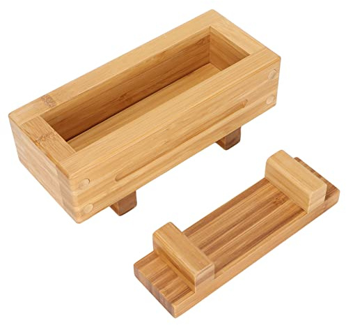 Gsycle Molde de Prensa de Sushi de Madera, Caja Rectangular de Moho de arroz portátil de Olor portátil