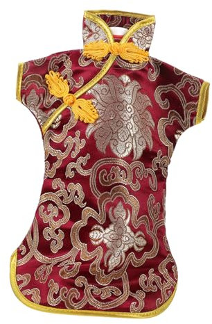 Cabilock Weinflaschenhülle aus Silksatin für Hochzeit Geburtstag und Festivals Dekorative Weintasche mit Chinesischem Design für Weinliebhaber