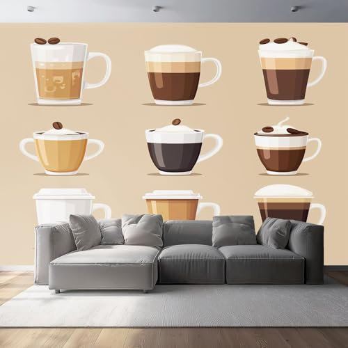 Fototapete Fotografie Retro Kaffeemotiv Kaffeetasse Vlies Tapete 250 x 175 cm 3D Effekt Wandbild Wandtapete Moderne Wohnzimmer Mural Schlafzimmer Kinderzimmer Wand Küchentapete Wandtapete Farbe