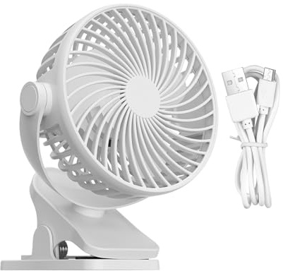 Yidueace Ventilator Mit Clip, Tischventilator Clip Fan Mit 3 Geschwindigkeiten, 360° Drehung, Für Schlafzimmer, Büro, Auto, Camping, Kinderwagen, 15,3 X 13,6 CM
