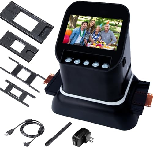 zxmeimm Scanner De Diapositives De Film,Scanner De Film Haute Résolution 120,Écran LCD 1080p,Convertisseur De Film Numérique, Convertir 35mm,135,126,127 Négatifs Et Diapositives en JPEG Numérique
