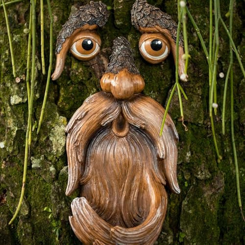 Mangeoire pour oiseaux en forme de visage d'arbre, décoration de visages d'arbre, vieil homme, nouvelle station de nourriture pour oiseaux sauvages, en résine synthétique, décoration de jardin, cour