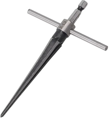 T-Handle 6-Flute Tapered Reamer, 3-13mm Hex Shank Hand Tool for Woodworking and Bridge Pins