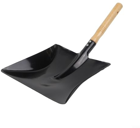 Iron Chimney Shovel Fireplace Tool Efficient Dirt Removal Multi-Purpose Cleaning Scoop for Grill Oven Stove Garden Indoor Outdoor Use Black 38x9.5cm or 45x21.8cm(L)