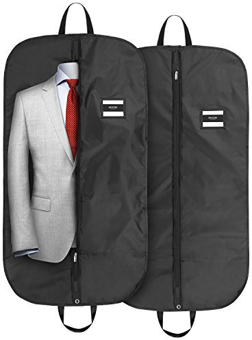 ecooe 2 x Schwarz Kleidersack Polyester Kleiderhülle Kleiderschutz Aufbewahrung 110 × 60 cm