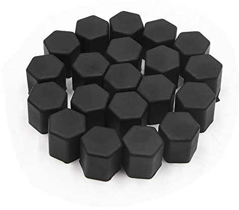 sourcing map 20pcs 15mm Rubber Car Wheel Tire Tyre Nut Screw Lug Cover Caps Black