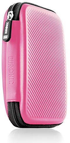 Duronic HDC2 PK Custodia per Hard Disk esterno, Compatibile con tutti i hard disk, Custodia portatile con scomparto per cavo renitente e leggero, Borsa protettiva antiurto, Rosa