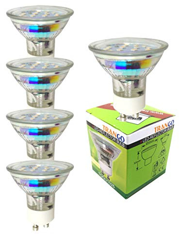 Trango 5er Pack dimmbar LED Leuchtmittel GU105SD*5 GU10 Lampenfassung 3000 K warm-weiß Glühbirnen I Glühlampen I ersetzen 50 W Halogen Lampen I Reflektor I 230 V