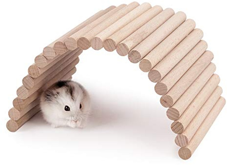 Niteangel Hamster Kletterleiter Holz Hängebrücke für Meerschweinchen Ratten Igel Rennmäuse Maus Zuckergleiter und andere Kleintiere (klein)