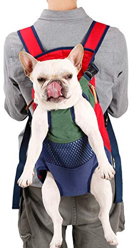 Lifeunion Hundetragetasche mit Beinen, freihändig, verstellbar, für kleine mittelgroße Hunde, Katzen, Motorrad, Wandern, Spazierengehen (Grün + Blau)