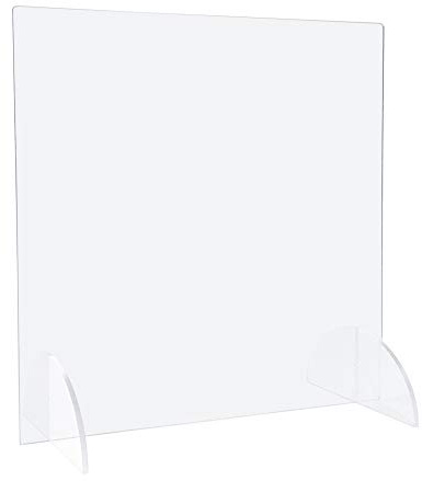 Stable Sneeze Guard (65 x 90 cm) as a Closed Protective Wall and Protective Screen Made of Plexiglas®