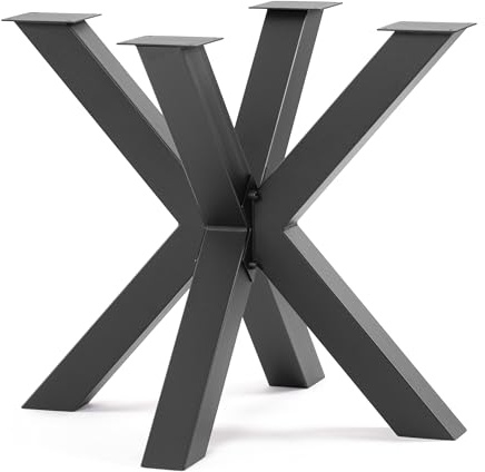HOLZBRINK stålben, ben för matbord/kök/konferens/trädgård/soffbord, 85x80x72 cm (L x B x H), svart, 1 st, HLT-19-J-FF-9005