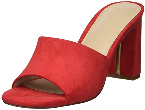 The Drop Pattie Mules à haut talon bloc pour Femme, Rouge, 37.5 EU