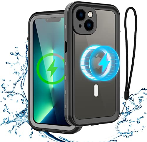 Transy Coque de téléphone étanche IP68 Compatible avec iPhone 13, résistante aux Chocs et à la poussière avec Protecteur d'écran intégré, Coque de Protection complète - Transparent - iPhone 13