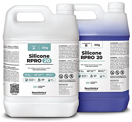 R PRO 20 silikon gummi duplicerande silikon, för gör-det-själv gjutning och mögeltillverkning (10 kg)