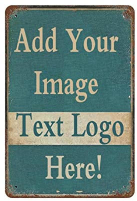 DJNGN Personalised Vintage Tin Signs Custom Metal Signs With Photo and Text, Metal Plaque Signs Decor for Bar Coffee Bathroom Kitchen Street Outdoor Home Wall Decor,Gift Ideas