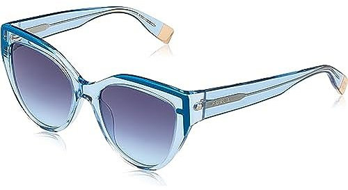 Furla Unisex SFU694 Sunglasses, 06N1 Azzurro Trasparente Lucido, 70