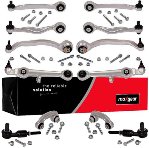 MAXGEAR 72-3659 Lenkersatz Radaufhängung Querlenker mit Zubehör mit Schrauben mit Pendelstange Vorne Kompatibel mit AUDI A6 Avant 4F5, C6 A4 Avant 8ED, B7 A6 Limousine 4F2, C6 A4 Limousine 8EC, B7