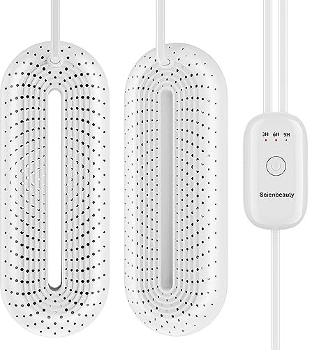 Scienbeauty Schuhtrockner Elektrisch mit Intelligentem Timer, Schuhwärmer, Beseitigt Effektiv Gerüche und Antibakteriell, Schuhtrockner für Schuhe, Skischuhe, Handschuhe (EU-Stecker)