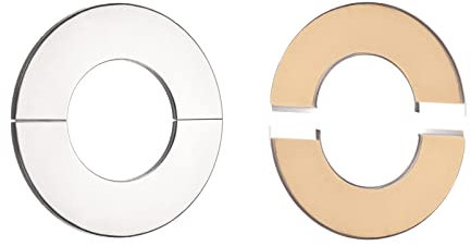 DTGN 140x5mm(DxT) Parete Flangia Divisa - 2pz - Ottimo per Bagno Cucina 90mm Diametro Tubo - Inox Acciaio Rotondo Bottoniera Piastra - Argentato