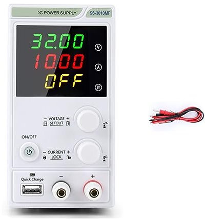 DELURA DC power supply Laboratory DC Power Supply Unit Adjustable 4 Digit Mini Lab Bench Power Supply Source Memory Function Voltage Regulator Multi protection (Color : SS-3010MF)