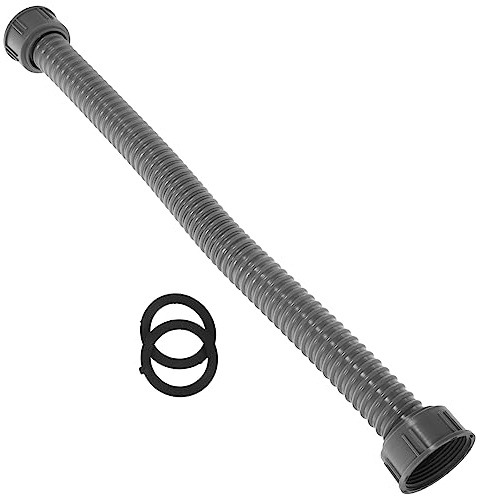 Homoyoyo Tubo Flessibile per Lavandino da Cucina, Tubo di Scarico per Lavabo in Plastico, 50cm, Doppia Estremità, 2 Anelli di Tenuta