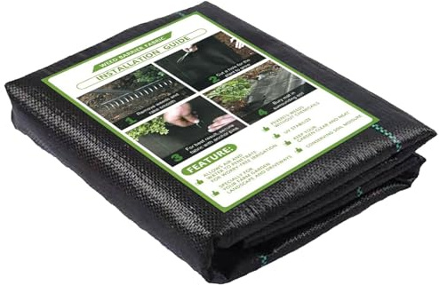 Telo Pacciamatura, 1 m x 10 m, 10 m², 90 g/m², permeabile all'Acqua, Resistente agli Strappi, Anti-Erbacce, Telo Anti Erbacce per Erbacce da Giardino, Orto