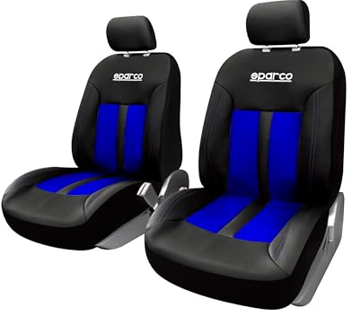 OMAC SPARCO Coprisedili Sitzauflage Sitzkissen Schonbezüge Autositzbezüge Universell Blu Vordersitze 2 Pz
