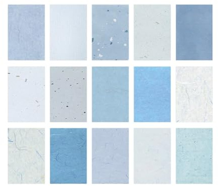 Harilla 15 Stück Scrapbook-Papier, strukturiertes Papier, einfarbig, ästhetisches Dekorpapier, Spezialpapier zum Schreiben, Zeichnen, Kartenmachen, Blau