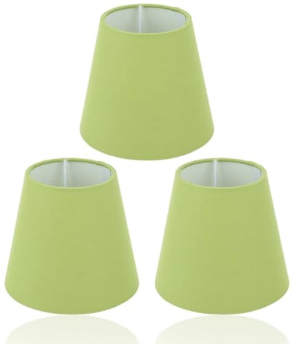 Lampenschirme 3er-Set aus Stoff, Trommel-Form E14 für Tischlampen, Stehlampe, Moderner Nachttisch und Schlafzimmer (Erbsengrün)
